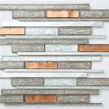 Sklenená mozaika zo zmiešaného kovu